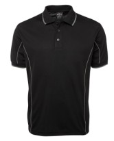 Men's Piping Polo-Black/Grey 